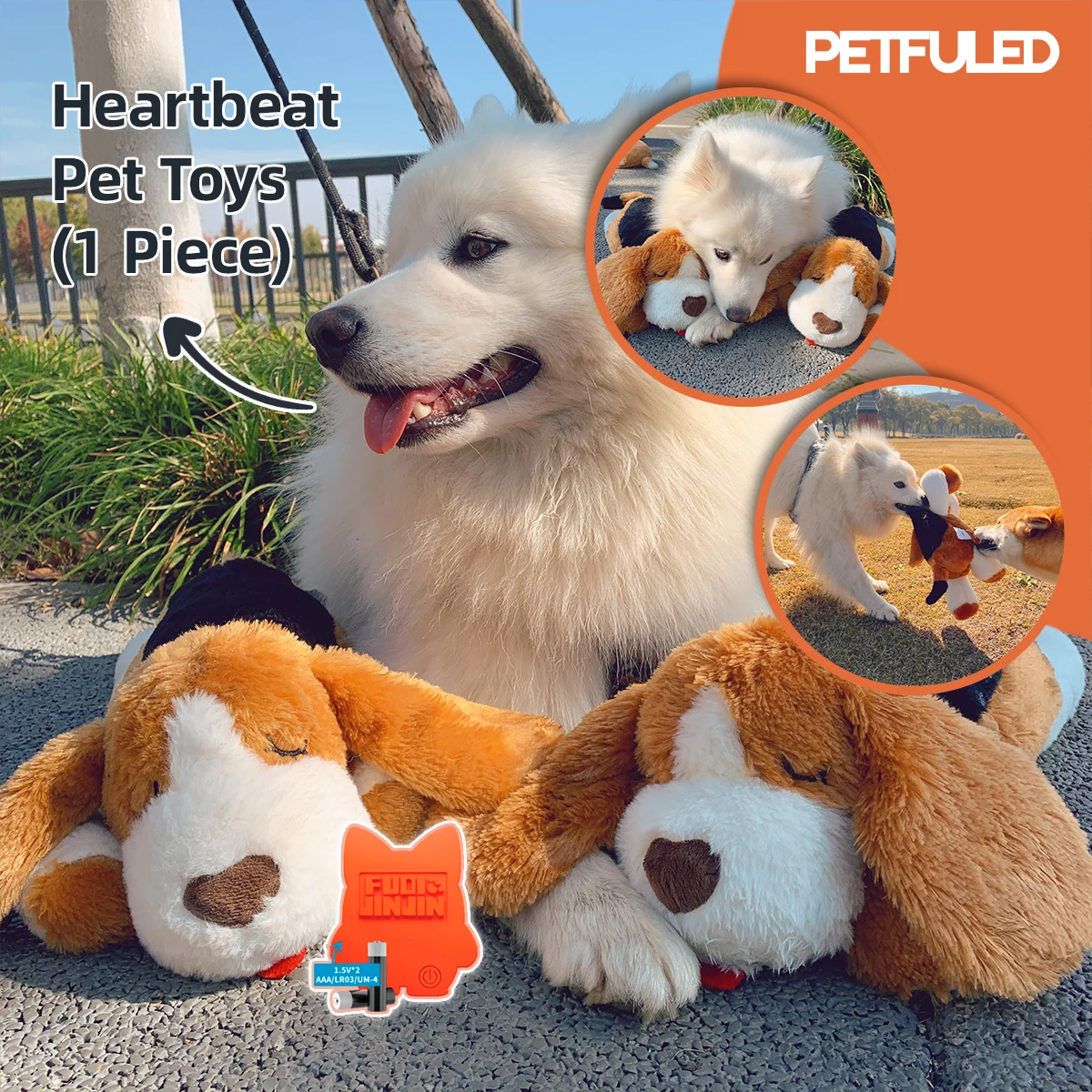 Juguetes de peluche para perros con temática de Halloween con función de latido del corazón, regalo de cumpleaños rico educativo para perros, ayuda de entrenamiento comportamental - imagen 2