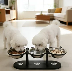 Comedero antivómito elevado para gatos y perros pequeños