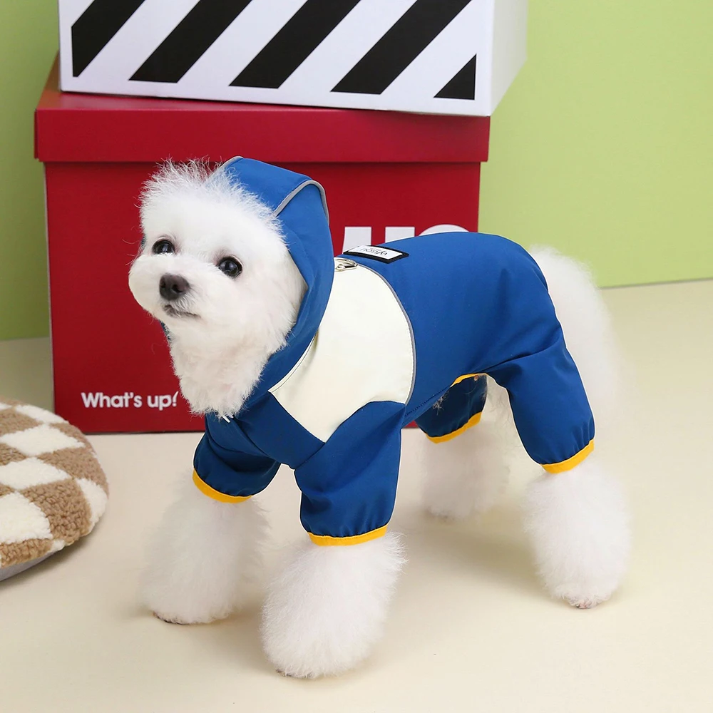 Mono impermeable para perros con gorros, chubasquero para perros de cuatro patas, ropa para cachorros pequeños, chubasquero reflectante para Chihuahua, disfraz para mascotas - imagen 3