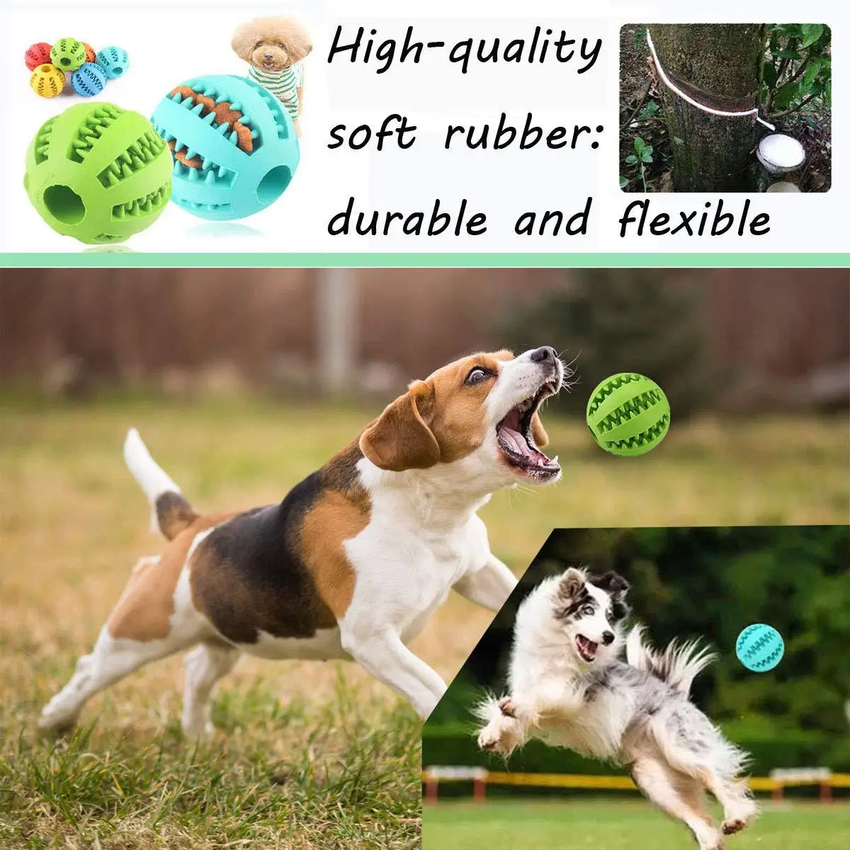 Juguetes para perros, pelota de goma para perros, juguetes divertidos para perros, cachorros de mascotas, perros grandes, limpieza de dientes, pelota para aperitivos, juguete para productos para mascotas - imagen 2