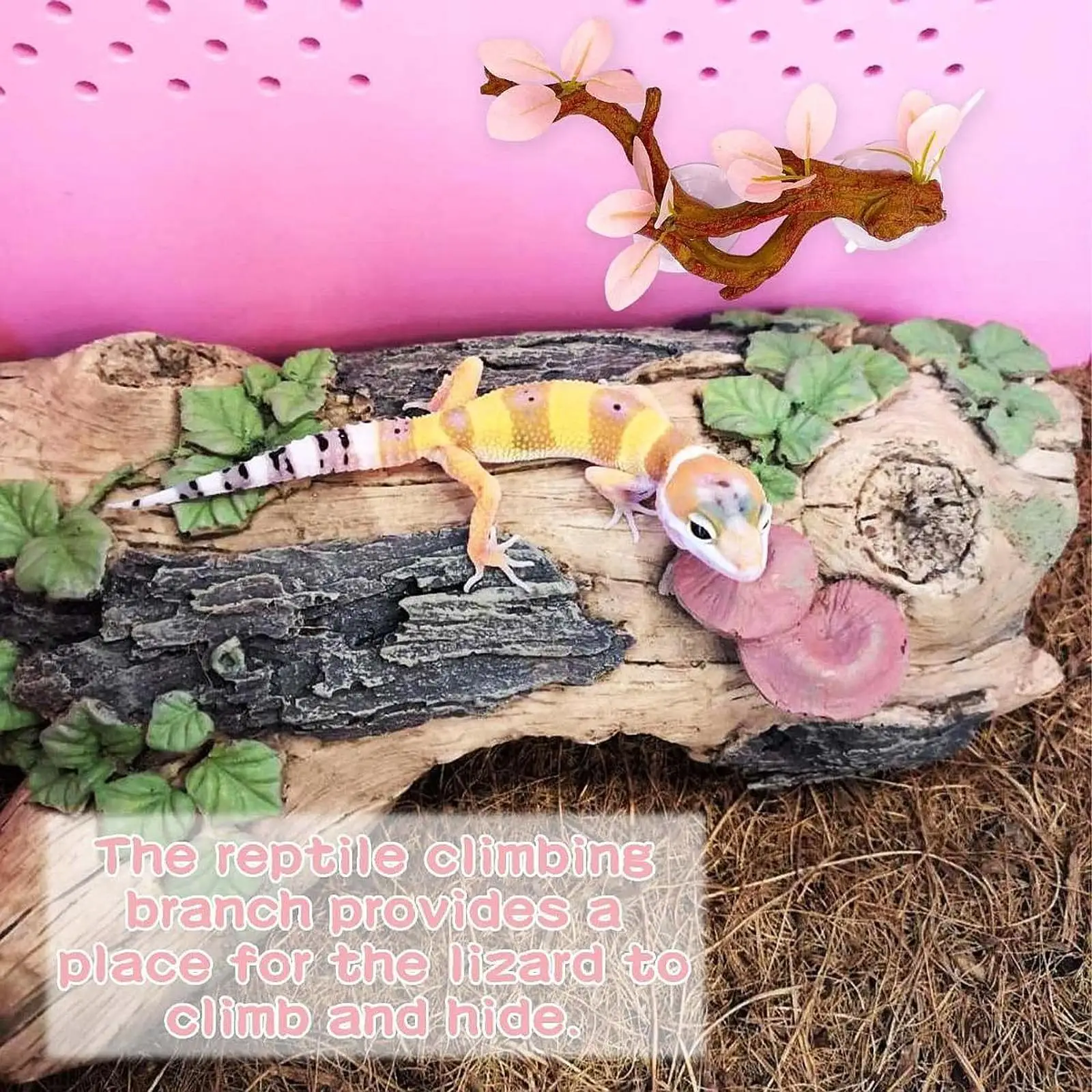 Gecko Plant Ornament Reptile Corner Branch Aquarium Amphibian Lizard Habitat Decor Decoration Reptile Climb Tree Branch Decor