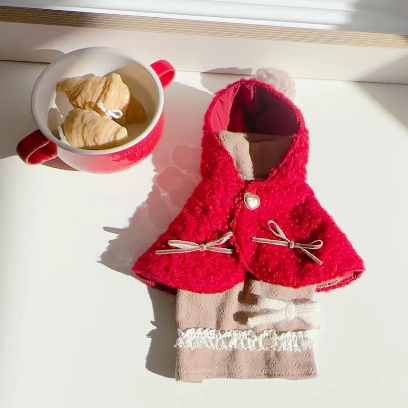 Capa con capucha de Navidad para mascotas, capa de disfraz de Navidad para mascotas, capa con capucha de perro de peluche bonito para perro pequeño y mediano para el hogar - imagen 2