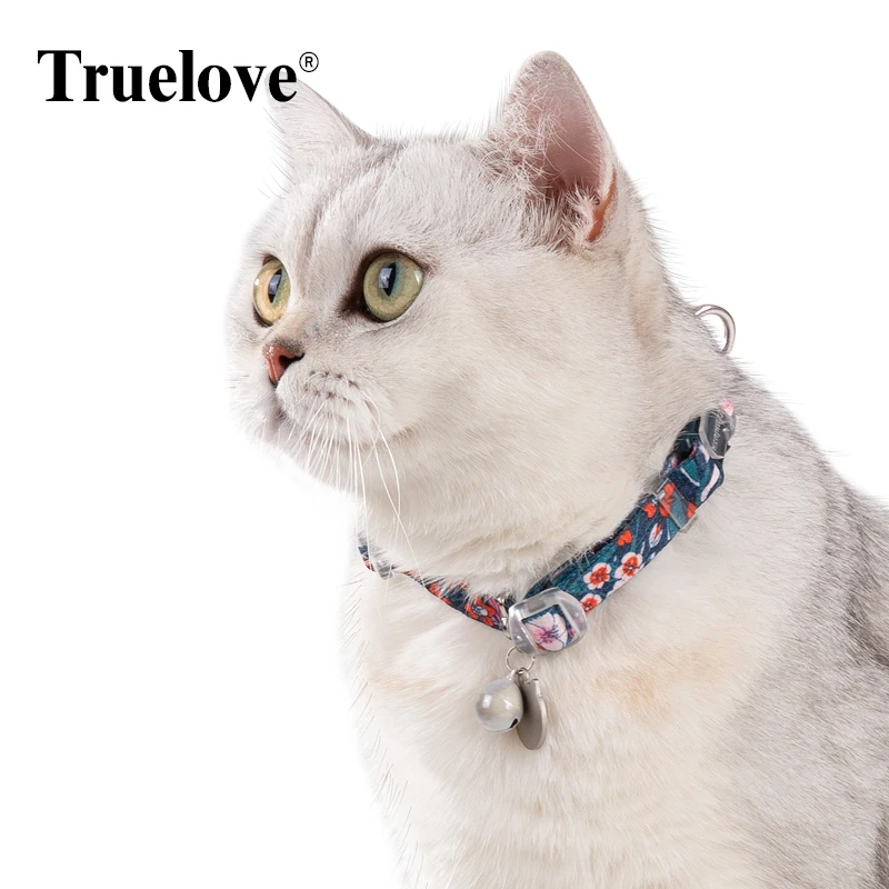 Truelove Pet Floral Collar with Bell Puppy Kitten Nameplate Necklace Cat and Dog Pet Supplies British Shorthair ChihuahuaTLC5312 - imagen 2