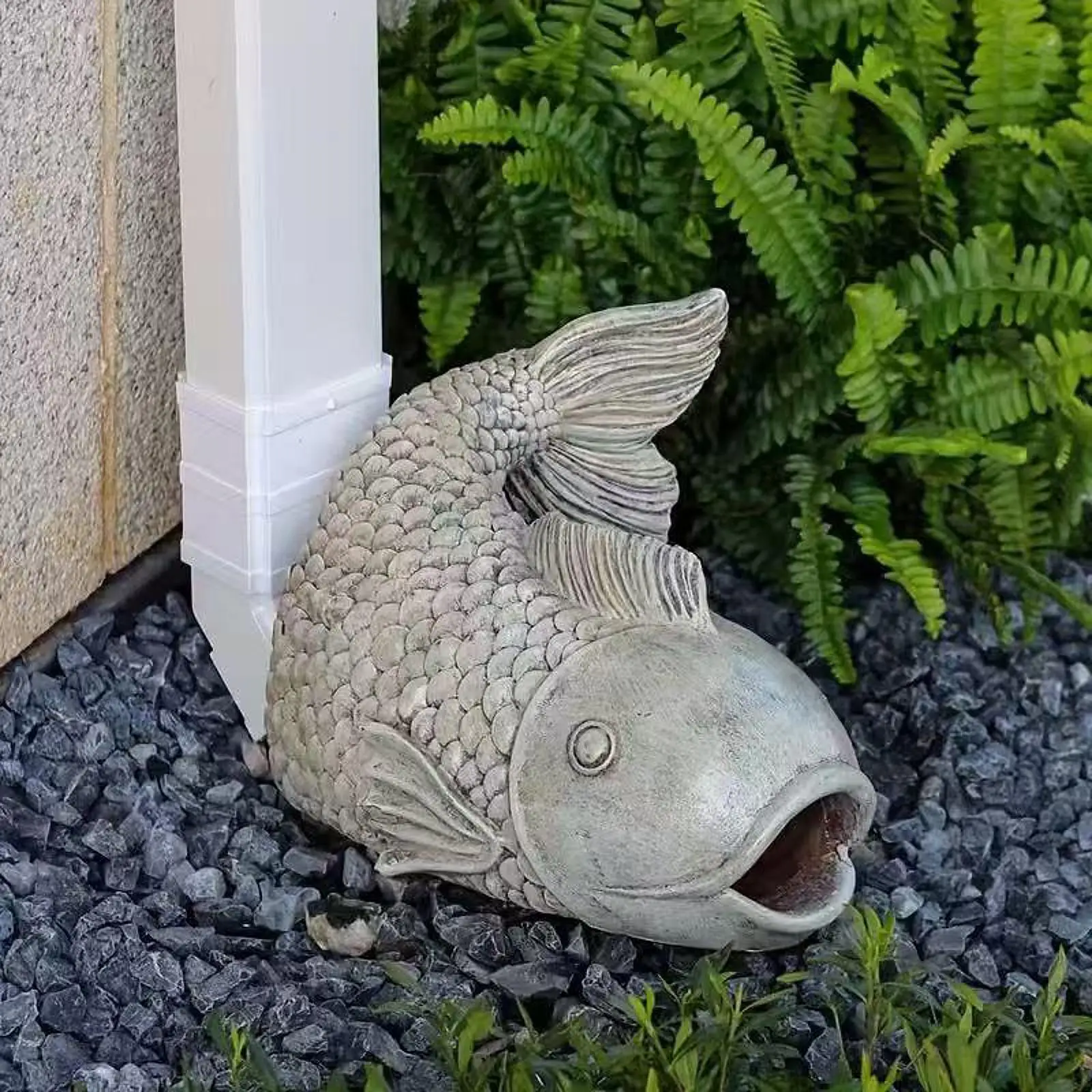 Estatua pez desviador agua lluvia jardín y patio – Extensor bajante - imagen 5
