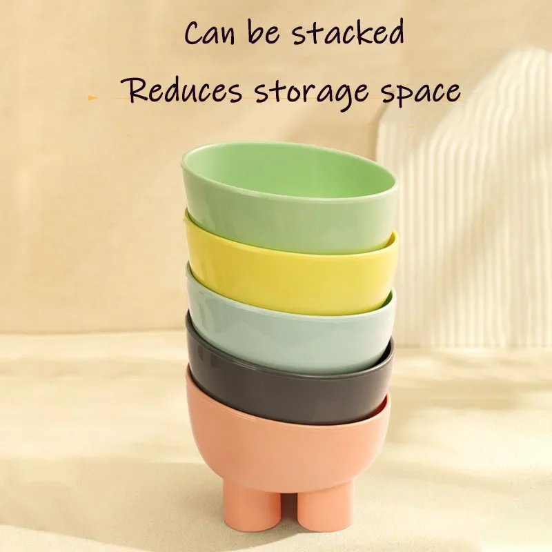 Cuenco de comida para mascotas de pie alto a prueba de fugas, cuenco antipunta para gatos, cuenco para proteger el cuello de 15 °, material pp, comida para gatos, cuencos de agua, suministros para mascotas - imagen 3