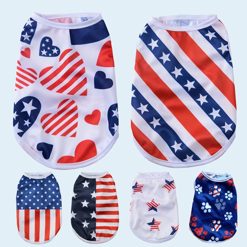 Chaleco transpirable de verano para perro, ropa para el día de la independencia, 4 de julio, camiseta para mascotas, perros pequeños, medianos, gatos, abrigo Schnauzer Yorkshire