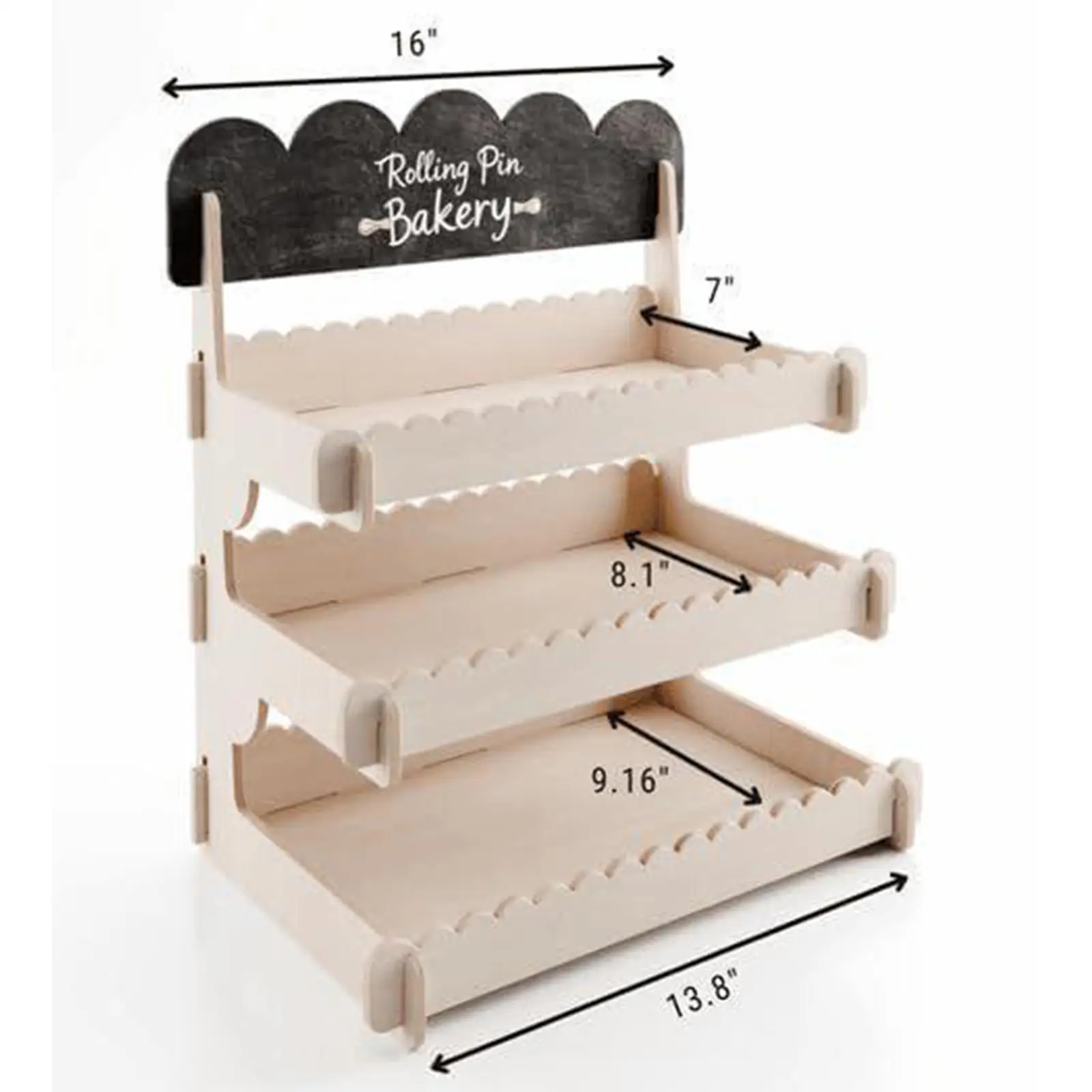 Wooden Display Rack Storage Rack 3-tier Large Capacity Multifunctional Gifts Cupcake Stand for Candy Farmers Market Snack