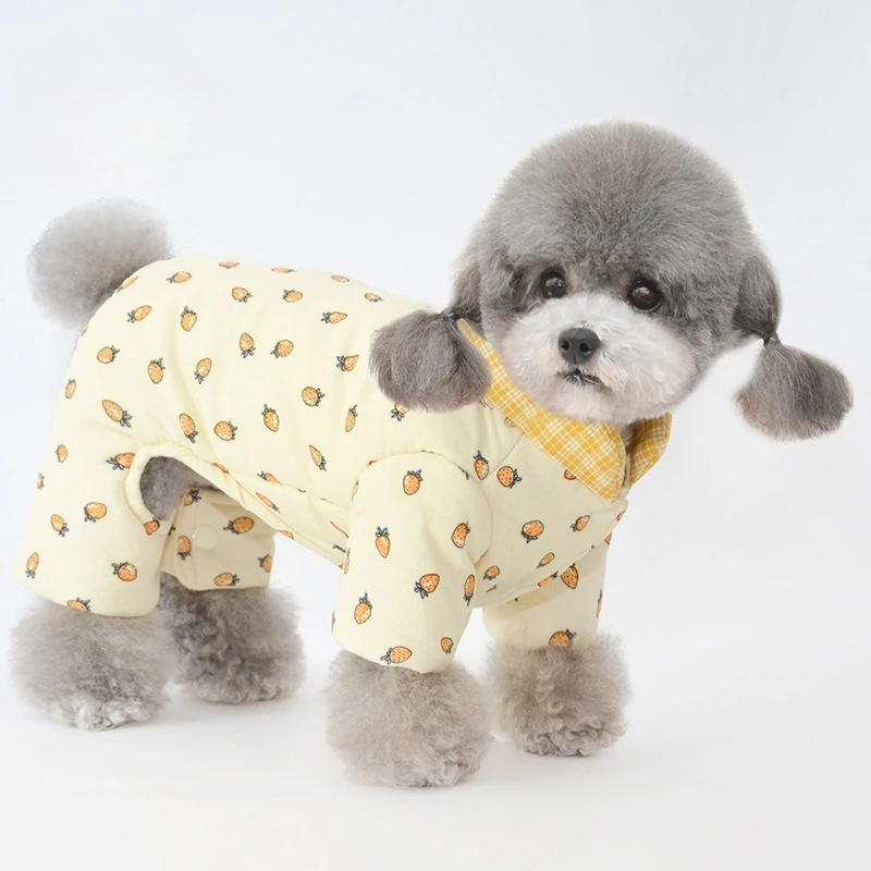 Abrigo acolchado de algodón de cuatro patas para mascotas, cálido y grueso, para cachorros, productos para mascotas, otoño e invierno - imagen 2