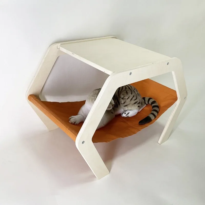Hamaca hexagonal de madera colgante y transpirable para gatos grandes - imagen 2