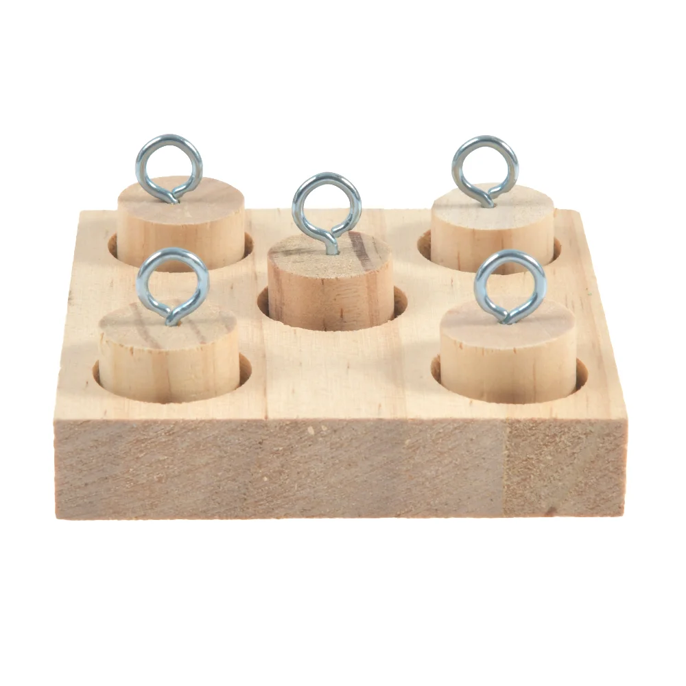 Juguetes Educativos para pájaros y loros, plataforma de madera, férula de plástico, entrenamiento intelectual, juguetes para masticar para mascotas - imagen 2