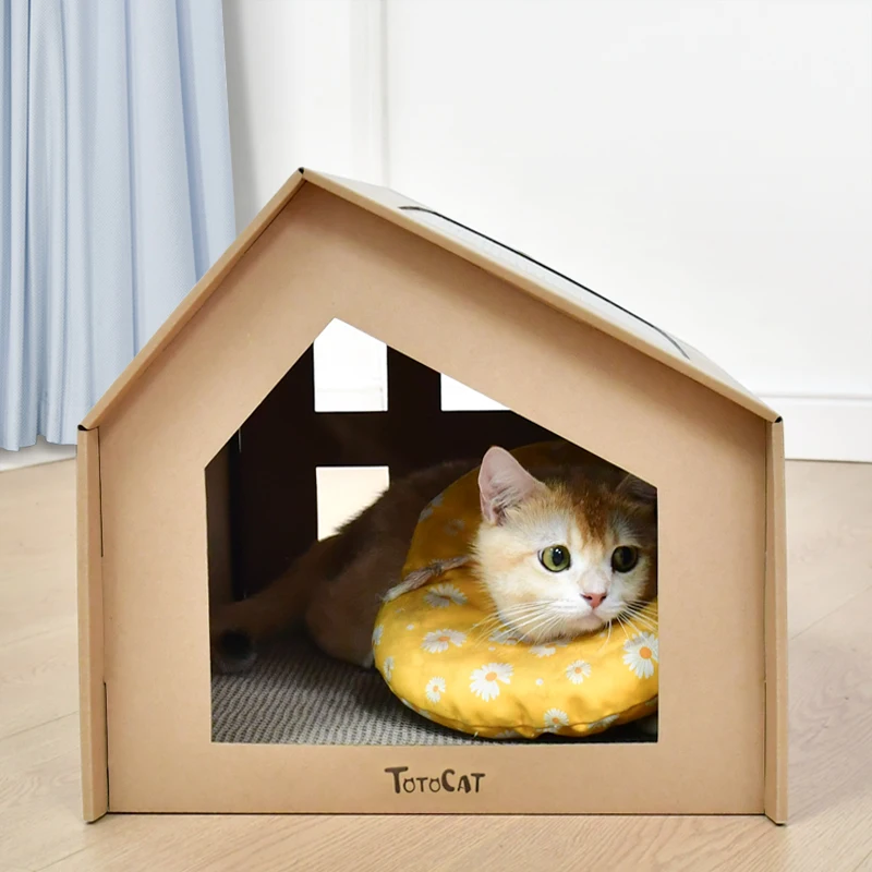 Rascador de cartón para gatos de interior con almohadillas para rascar - imagen 3