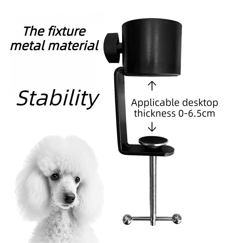 Soporte de Metal para secador de pelo de perro, brazo ajustable, soporte estable para secador, accesorio de aseo profesional portátil para el hogar, pellizco en la mesa - imagen 4