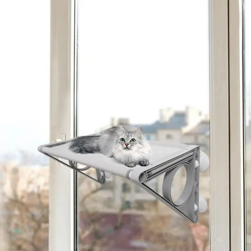 Estante de ventana para gatos, percha desmontable lavable con ventosas, suministros para mascotas, dormitorio, sala de juegos, sala de estar, balcón - imagen 3