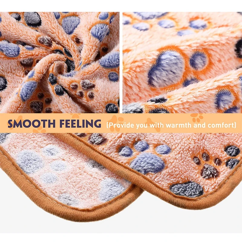 Manta suave y esponjosa para cama de perro, alfombrilla de viaje con patrón de patas bonitas y elefante, cálida y cómoda - imagen 5