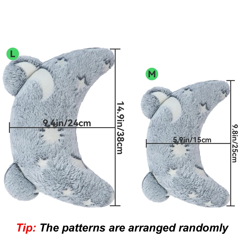 Almohada de invierno para mascotas, almohada con forma de media luna para dormir para perros y gatos, almohada luminosa de felpa para perros pequeños, alfombrilla para dormir para perros de interior, gatos y cachorros - imagen 3