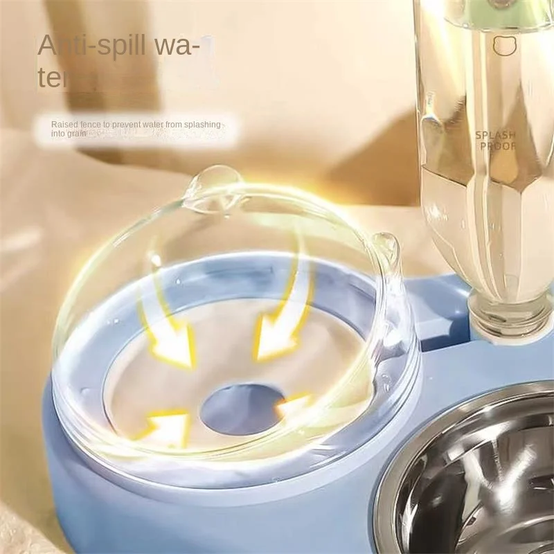 artículos para mascotas Cuenco biselado de alta capacidad para perros y gatos, comedero multifuncional automático para agua potable, suministros para mascotas - imagen 4