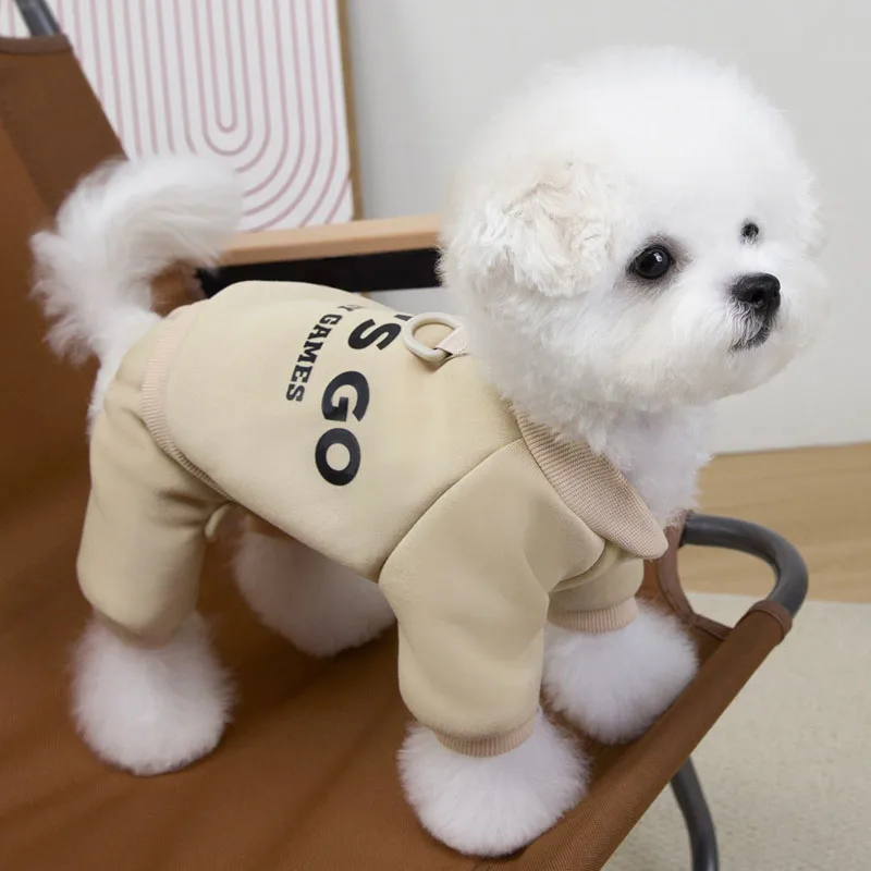 Dog Clothes Winter Warm Jumpsuit Overalls For Small Dogs Chihuahua Yorks Pet Bodysuit 4-Legs Clothing Puppy Tracksuit Onesie XXL - imagen 4