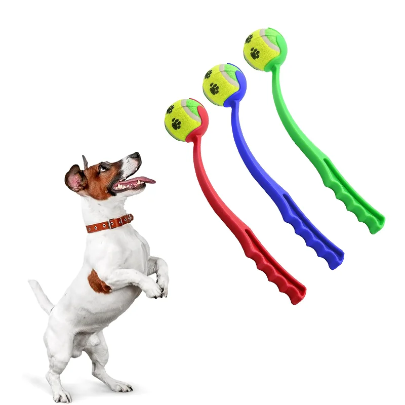 Palo de lanzamiento para mascotas, pelota de lanzamiento manual para perros, juguetes, poste lanzador de tenis para mascotas, actividades al aire libre, juguetes de entrenamiento para perros, suministros para mascotas