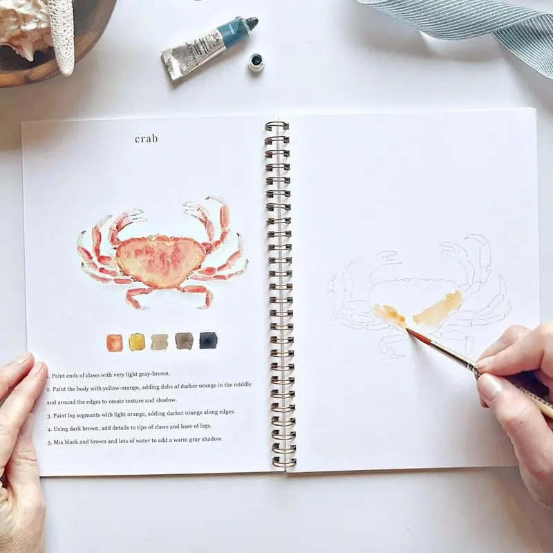 Libro de trabajo de acuarela, juego de dibujo de acuarela apto para principiantes, Kit de libros para colorear con agua con pincel para niños, niñas y adultos - imagen 5