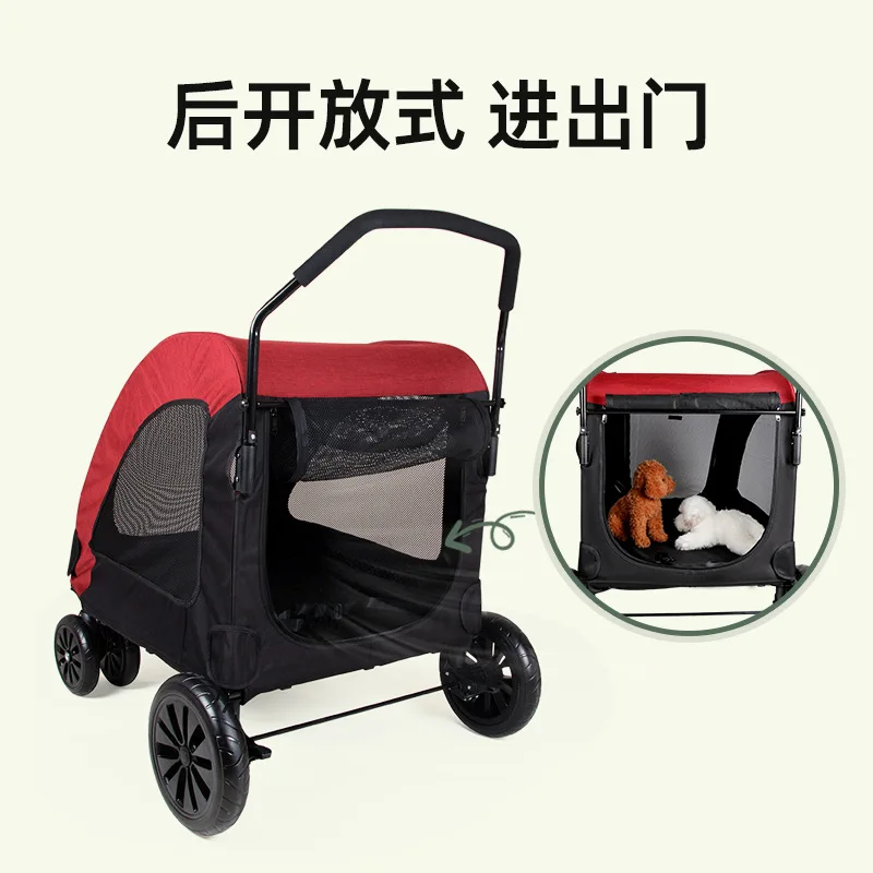 Cochecitos para mascotas, cochecitos plegables portátiles para perros gigantes, carrito para ancianos discapacitados, productos para mascotas - imagen 3