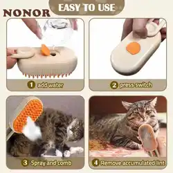 Cepillo eléctrico 3 en 1 para perros y gatos con vapor masaje