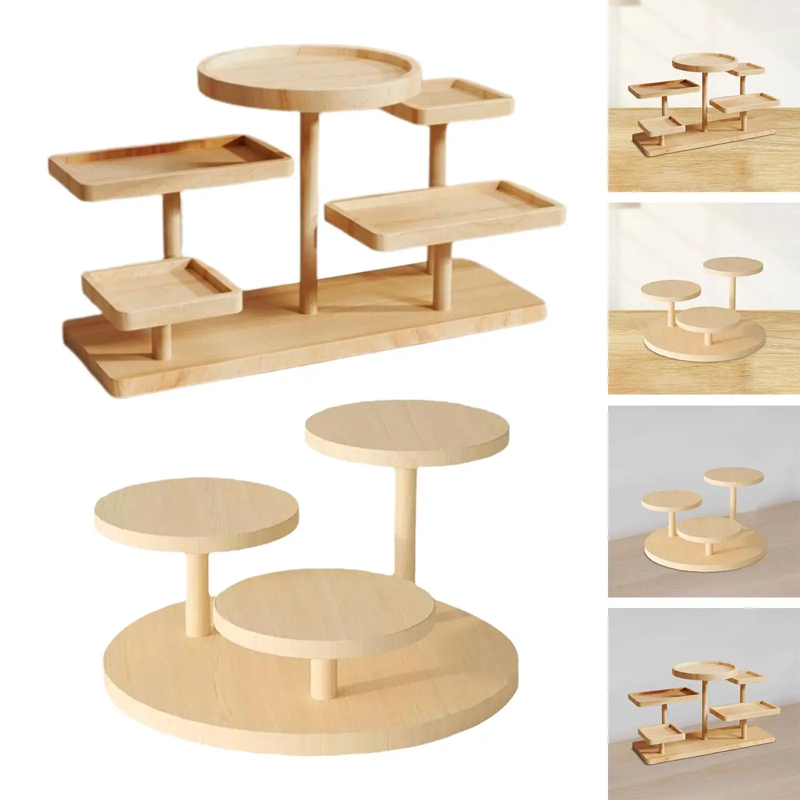 Soporte de bandeja escalonado, estante de exhibición de mostrador multiusos, soporte de pastel para fiesta en casa, restaurante, escritorio, dormitorio - imagen 3