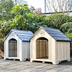 Caseta ventilada para perros impermeable resistente interior y exterior