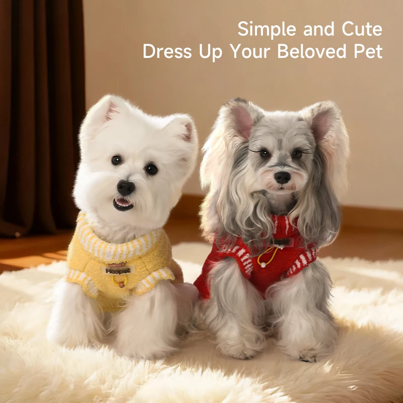HOOPET Suéter acogedor para perros Chaleco cálido de invierno para cachorros, ropa elástica de punto suave para mascotas con ajuste cómodo para un uso cómodo - imagen 2