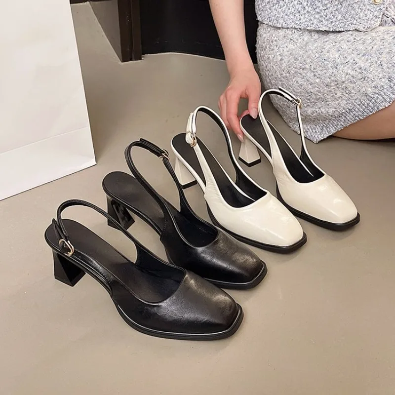 Sandalias de verano para mujer con tacón grueso y estilo coreano - imagen 3