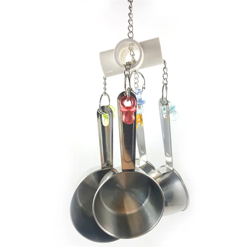 Piezas de juguete para pájaros y loros, 4 macetas de acero inoxidable, cuerda para masticar pájaros, juguetes para morder, jaula acrílica, accesorios para mascotas, suministros para pájaros, 1 unidad - imagen 4