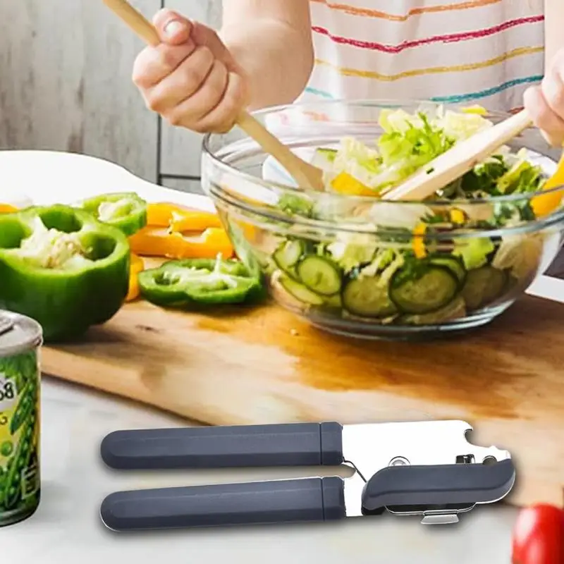 Abridores de botellas con mango ergonómico, herramienta de cocina Manual, cubierta fácil de abrir, abridor de botellas de bebidas, cortador para latas, tapa, herramientas de cocina - imagen 4