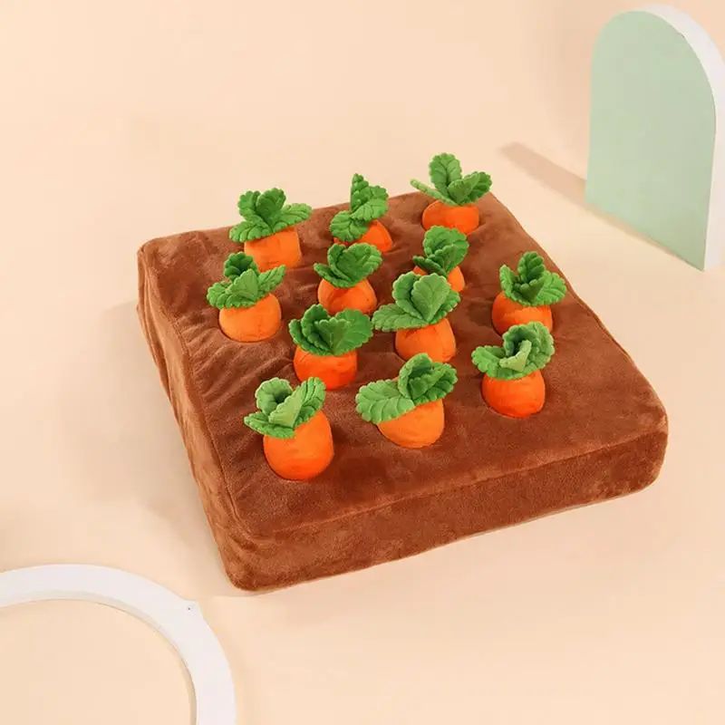 Juguete de granja de zanahorias para perros, juguetes para masticar, masticadores agresivos, chirriantes zanahorias, rompecabezas para perros, Ocultar y buscar, granja de zanahorias - imagen 4