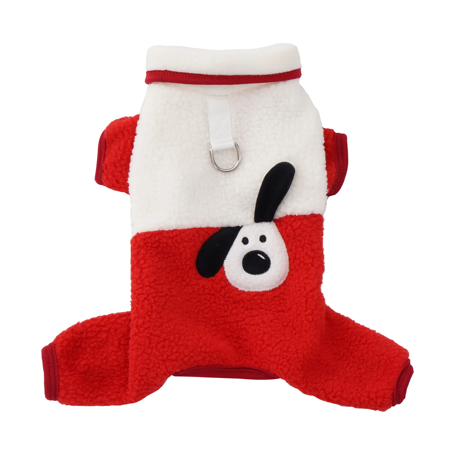 Mono de otoño e invierno para mascotas, abrigo bordado para cachorros, abrigo de felpa de cuatro patas, ropa para cachorros, pijama para perros pequeños