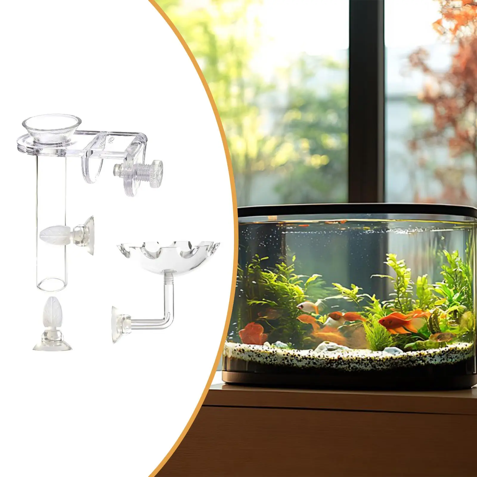 Clear Shrimp Feeding Tube and Dish Kit with Anti Float Design Pet Feeding Accessories for Aquarium Shrimp Food