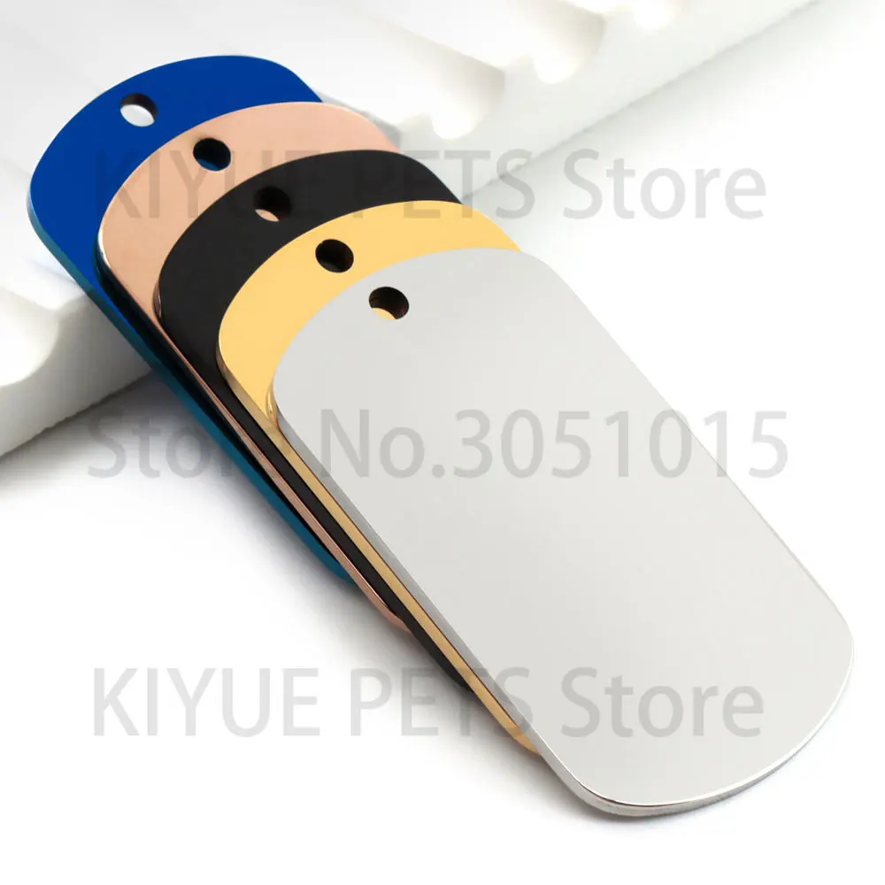 10 Uds etiqueta de identificación en blanco llavero con placa de nombre militar de acero inoxidable para accesorios DIY logotipo personalizado nombre mujeres hombres llavero anillo - imagen 3