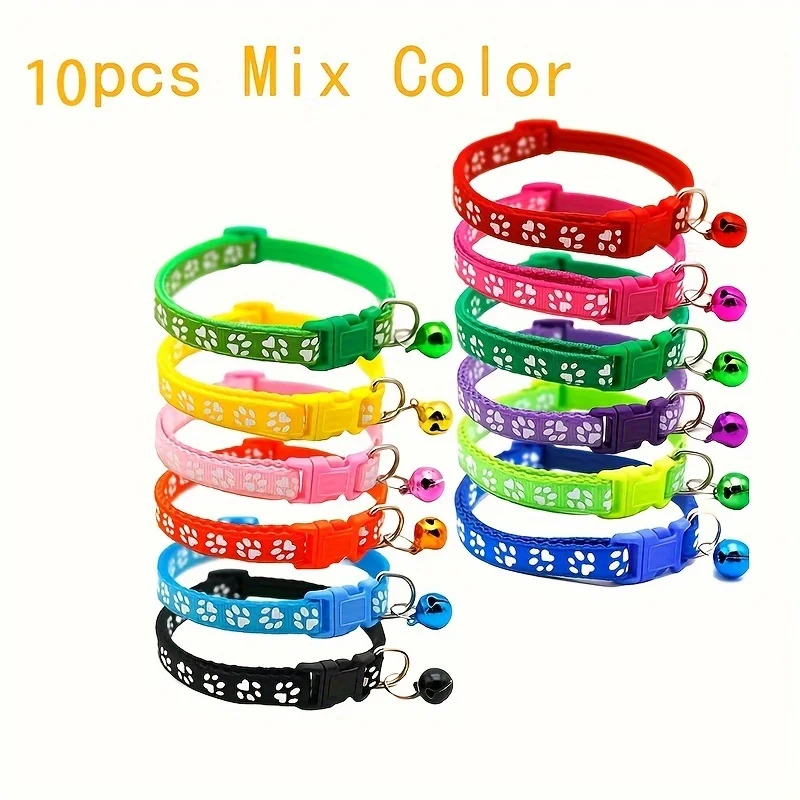 Collares para mascotas pequeñas y gatos, huellas de perro, collares para cachorros, suministros para mascotas