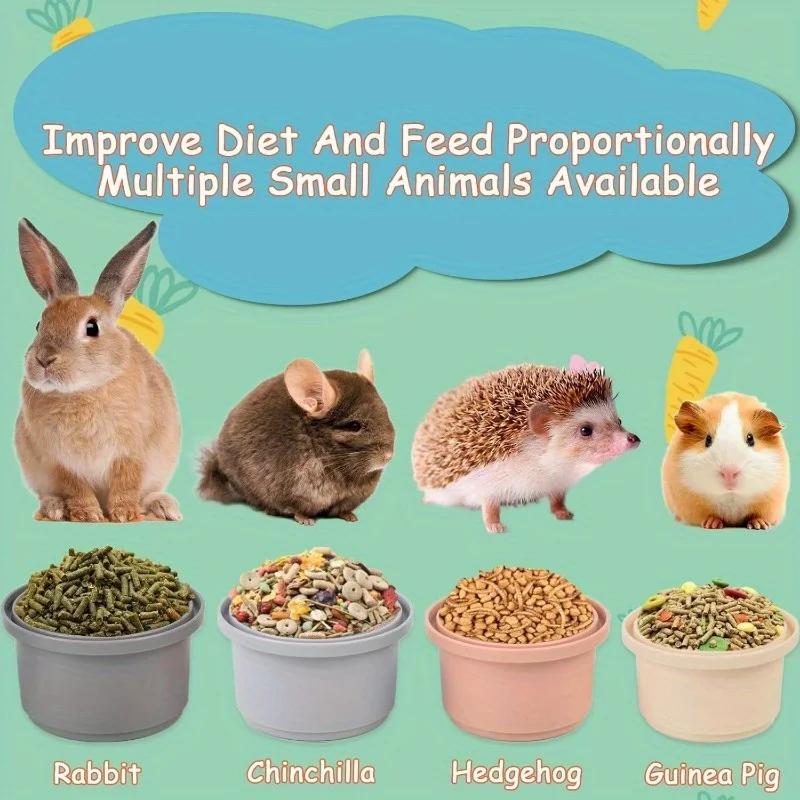 8 tazas apilables para conejos, Chinchillas y conejillos de indias, juguetes anidados de plástico reutilizables multicolores, 8 tamaños surtidos para Fo - imagen 5