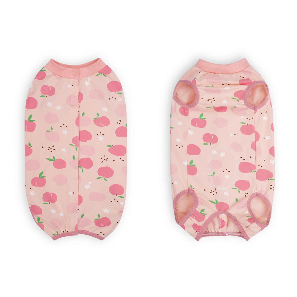 Traje de recuperación de cirugía para perros grandes, mono de algodón con estampado de animales/frutas de dibujos animados para Labrador Shiba Golden Retriever - imagen 2