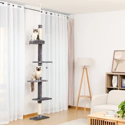 Torre para gatos multicapa con bola colgante