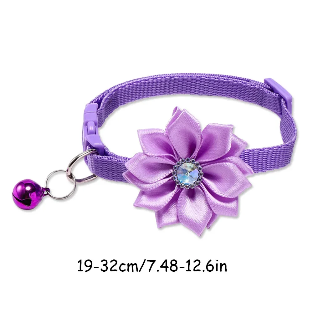 Collar para mascotas con pajarita floral: lindo collar para gatitos con lazo de flores para gatos, banda ajustable para el cuello para perros, Collar para cachorros, accesorios para mascotas - imagen 5