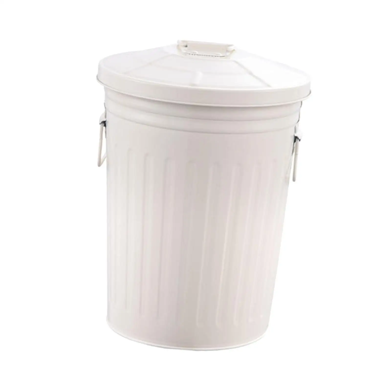 Outdoor Round Trash Can 17 L Decorative Planter Beige Rustic Trash Can Covered Garbage Bin Dustbin for Patio Backyard Home Farm Outdoor Round Trash Can 17 L Decorative Planter Beige Rustic Trash Can Covered Garbage Bin Dustbin for Patio Backyard Home Farm