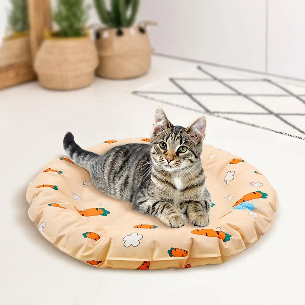Esterilla refrescante de verano para perro y gato, alfombrilla de hielo redonda para dormir, perrera para cachorro, accesorios de cama para perro de seda fría de alta calidad - imagen 2