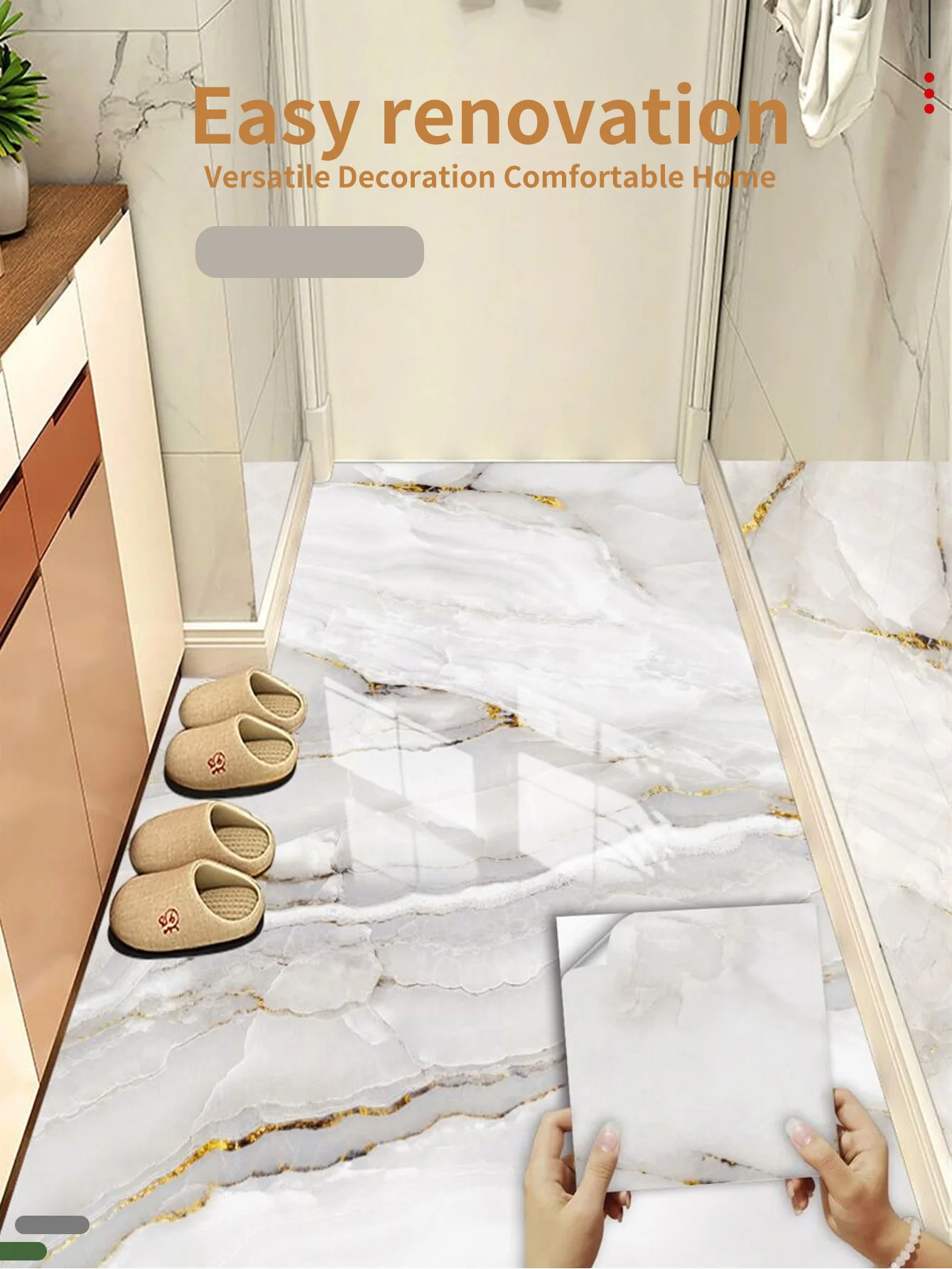 10/20 piezas de pegatinas de suelo impermeables con patrón de mármol, azulejos, pegatinas autoadhesivas para suelo, pegatinas pelables y adhesivas, decoración de la sala de estar, decoración de la habitación, decoración del hogar, decoración de la cocina