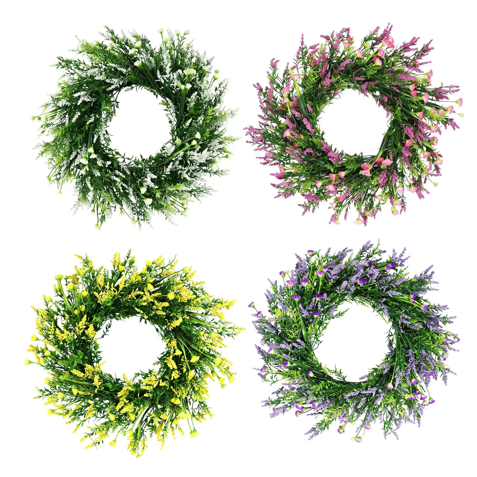 Guirnalda de Lavanda Artificial Rústica – Corona Decorativa para Puerta - imagen 4