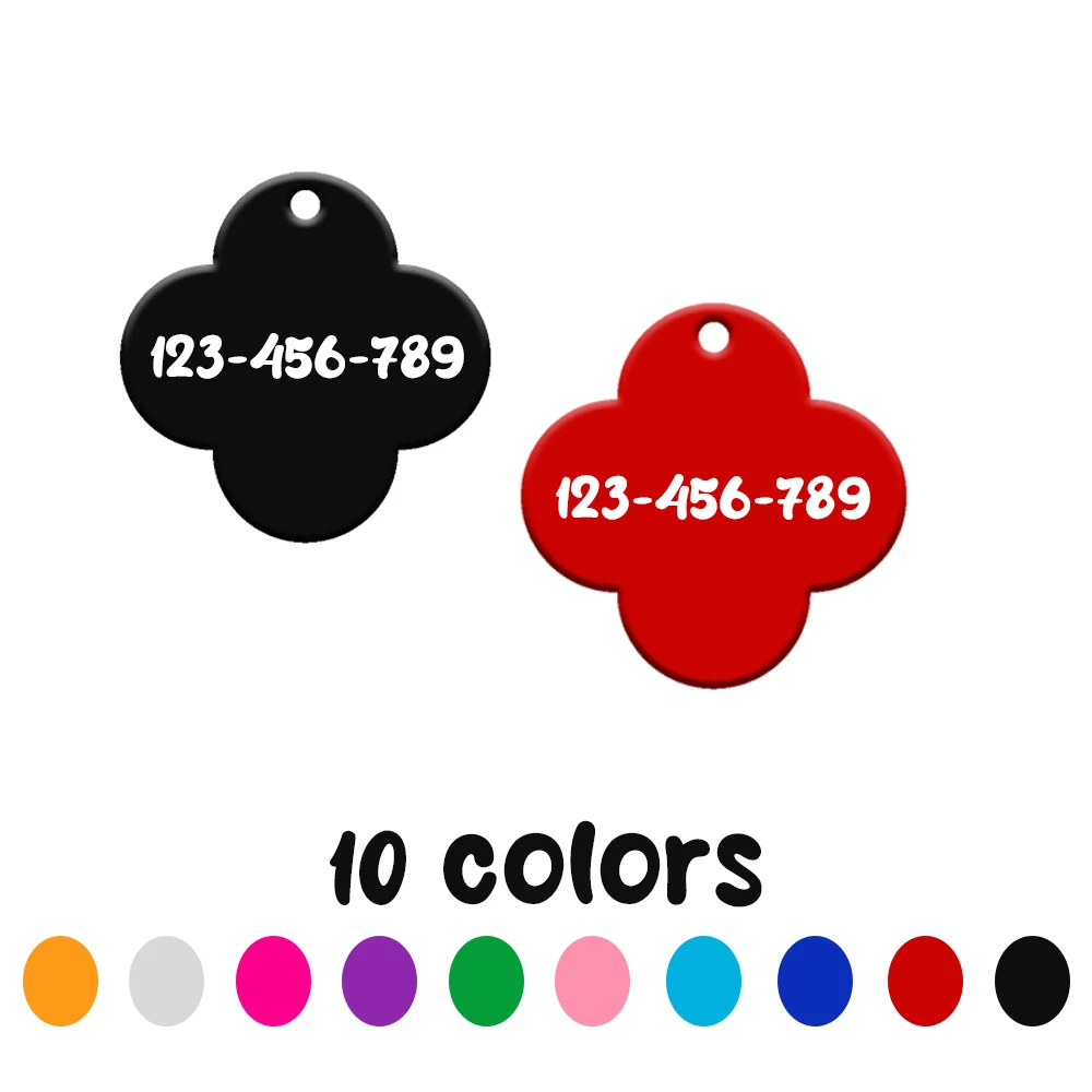 20 piezas etiqueta de perro de Metal Multicolor opcional personalizado láser mascota Collar al aire libre accesorios de cuerda recuerdo decorativo