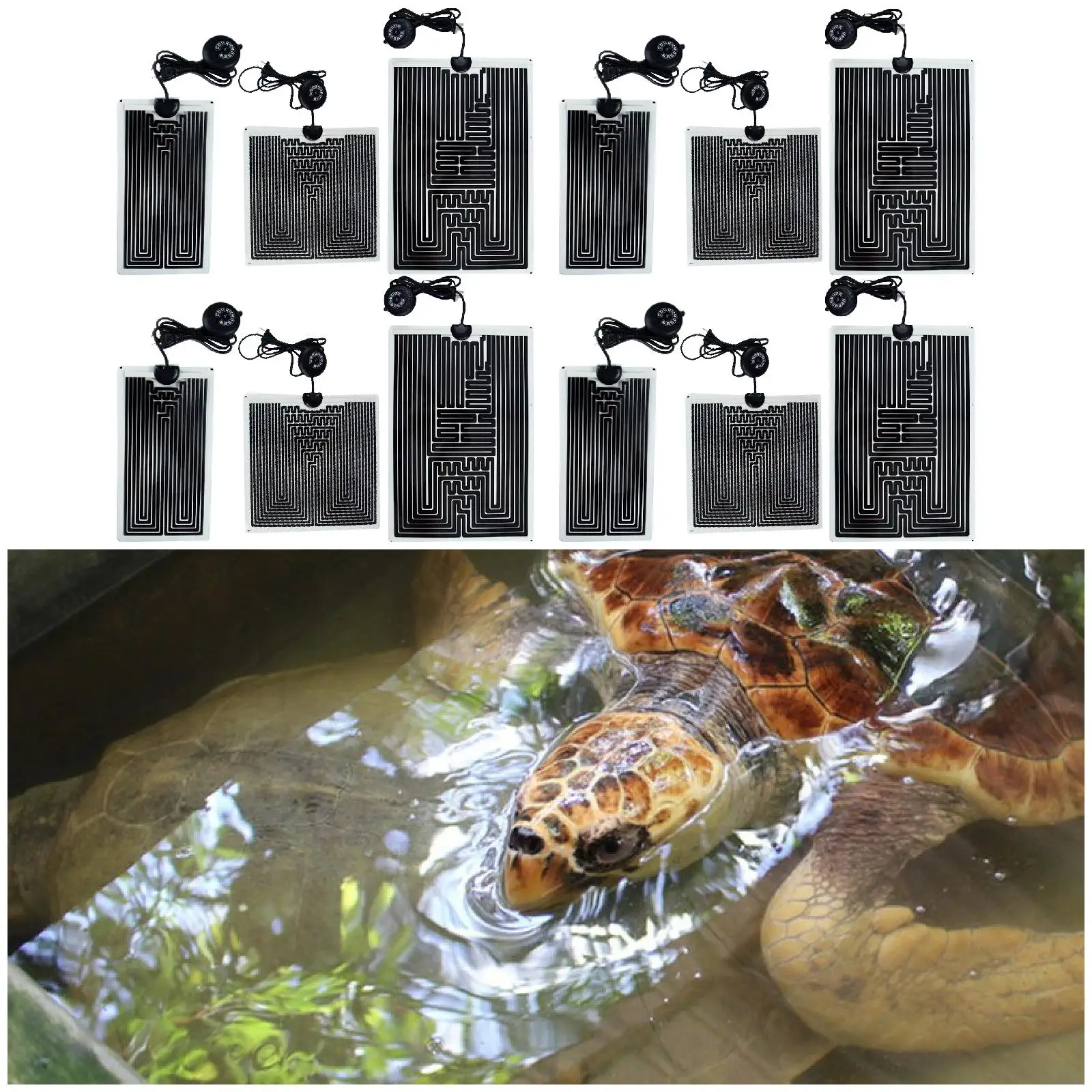 Reptile Heating Pad Adjustable Temperature Portable Indoor Terrarium Heating Mat for Tortoise Frogs Lizards Turtles Gecko