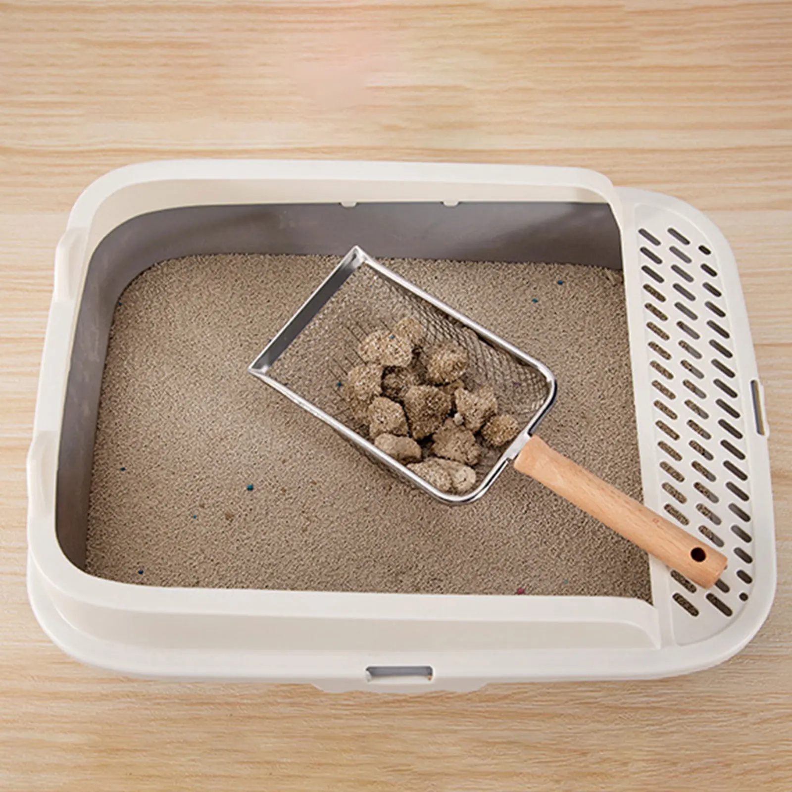 Pala de arena para gatos de acero inoxidable, pala de arena duradera, suministros para mascotas para lagartos, gatitos, perros, herramienta de limpieza instantánea - imagen 4
