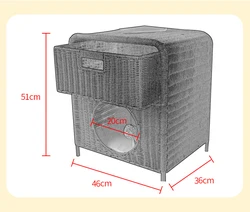 Cama ratán interior 2 en 1 para gatos – tejido a mano y mesa auxiliar