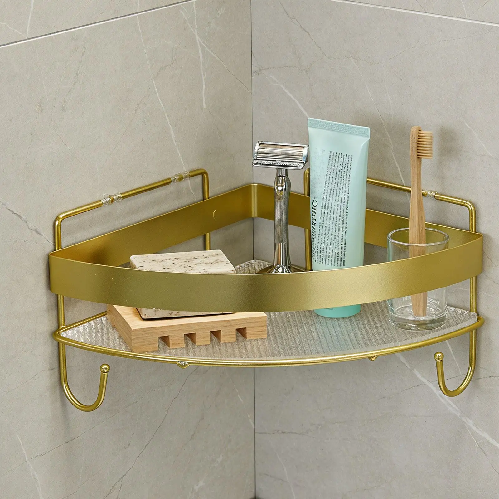 Estante de esquina para ducha – Organizador de baño 2 piezas con instalación fácil - imagen 4
