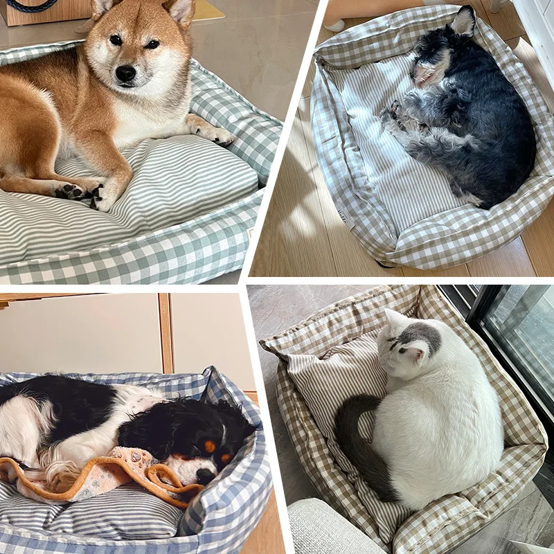 Cama para perros, gatos, casa para cachorros, perrera para perros de interior, sofá para gatos pequeños y medianos, cama para dormir, muebles, suministros para mascotas, accesorios - imagen 5